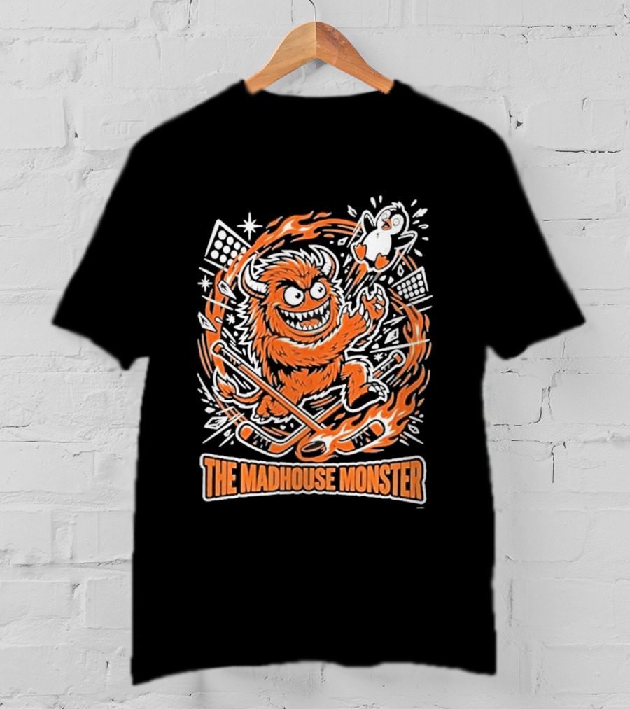 The Madhouse Monster Philadelphia Flyers Beat Pittsburgh Penguins Hockey Rivalry T-Shirt