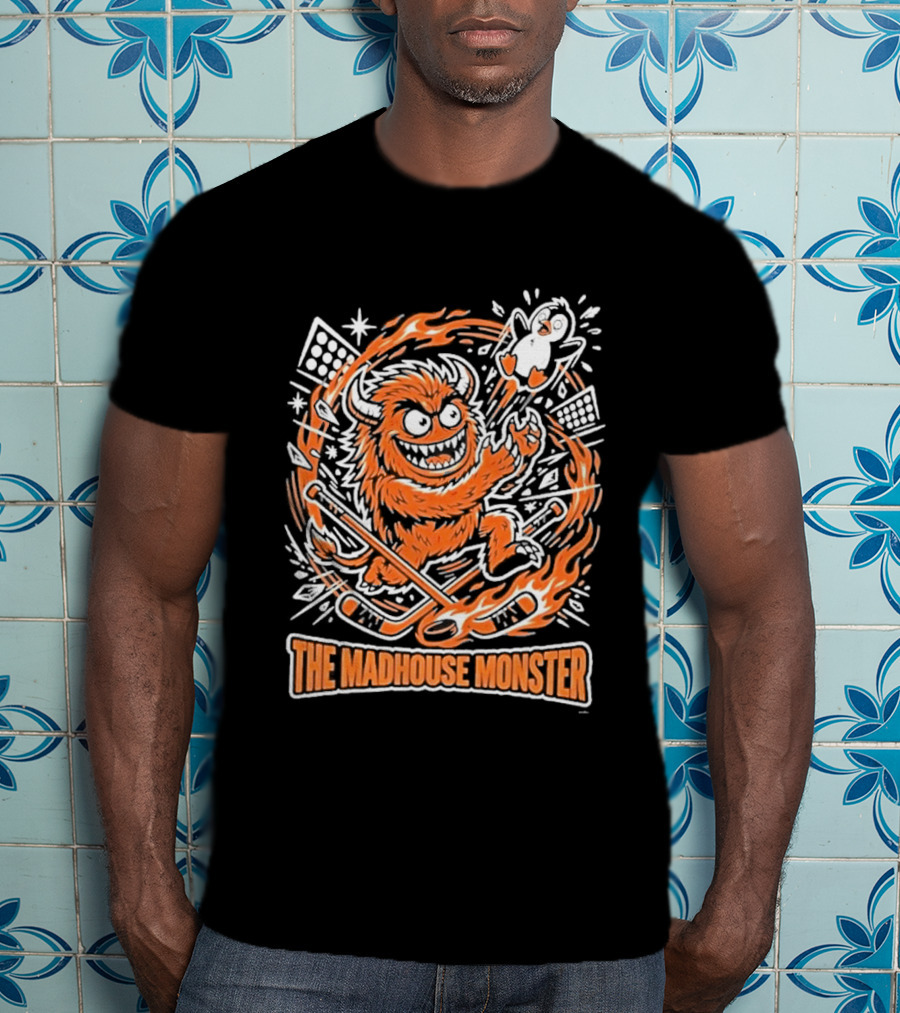 The Madhouse Monster Philadelphia Flyers Beat Pittsburgh Penguins Hockey Rivalry T-Shirt