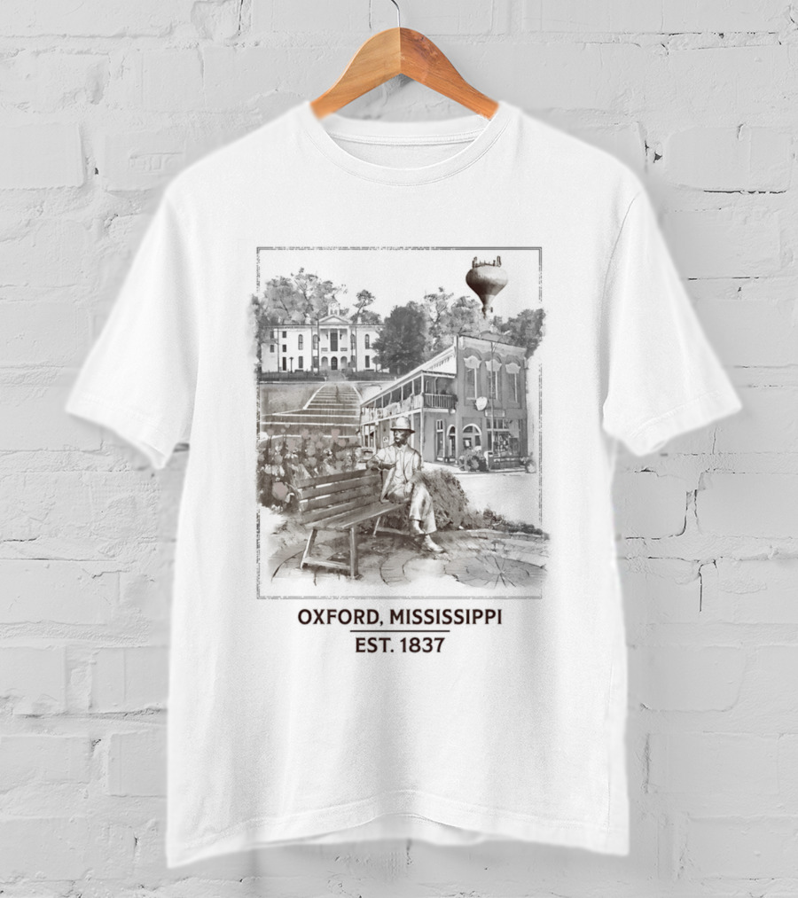 Oxford Mississippi Landmarks Est 1837 Historic Architecture T-Shirt
