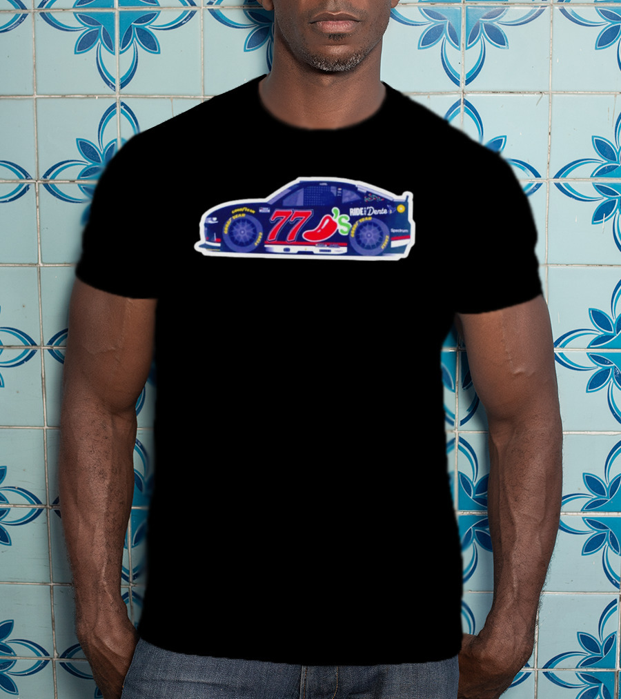 2026 Nascar Carson Hocevar 77 Chilis Ride The Dente Spectrum Racing Car T-Shirt