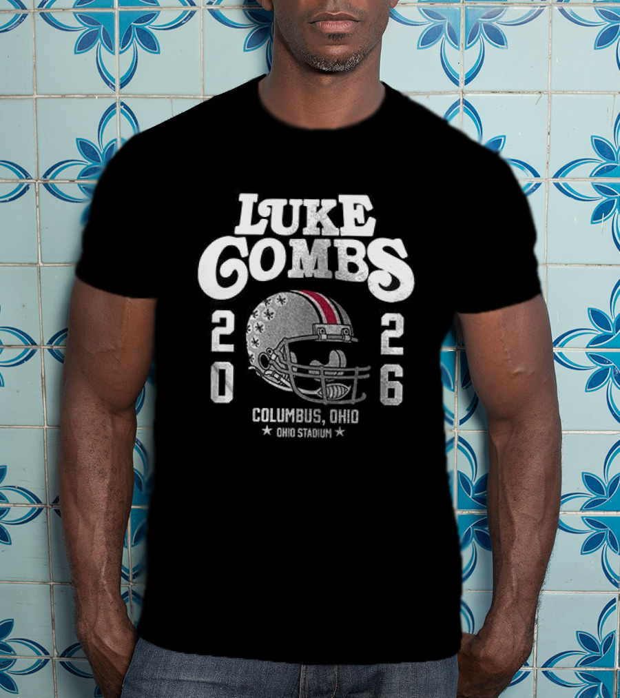 Luke Combs 2026 Columbus Ohio Stadium Helmet T-Shirt