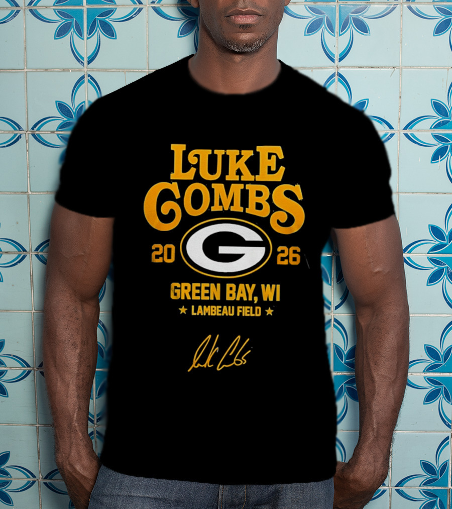 Luke Combs 2026 Green Bay WI Lambeau Field Packers Tour T-Shirt