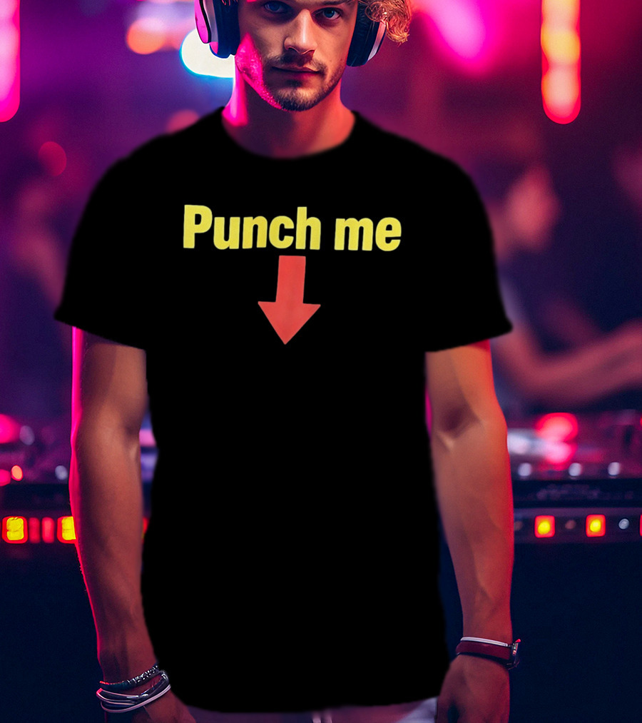 Punch Me Red Arrow Yellow T-Shirt