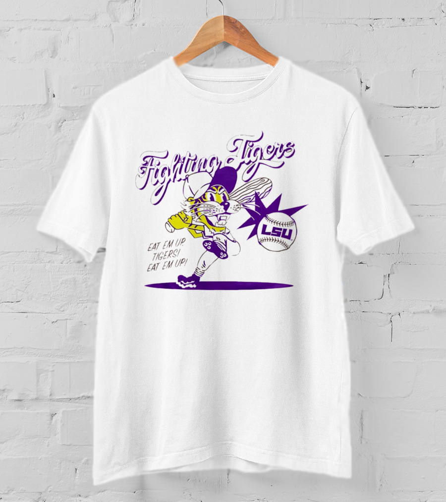 LSU Baseball Fighting Tigers Eat Em Up Tigers Eat Em Up T-Shirt