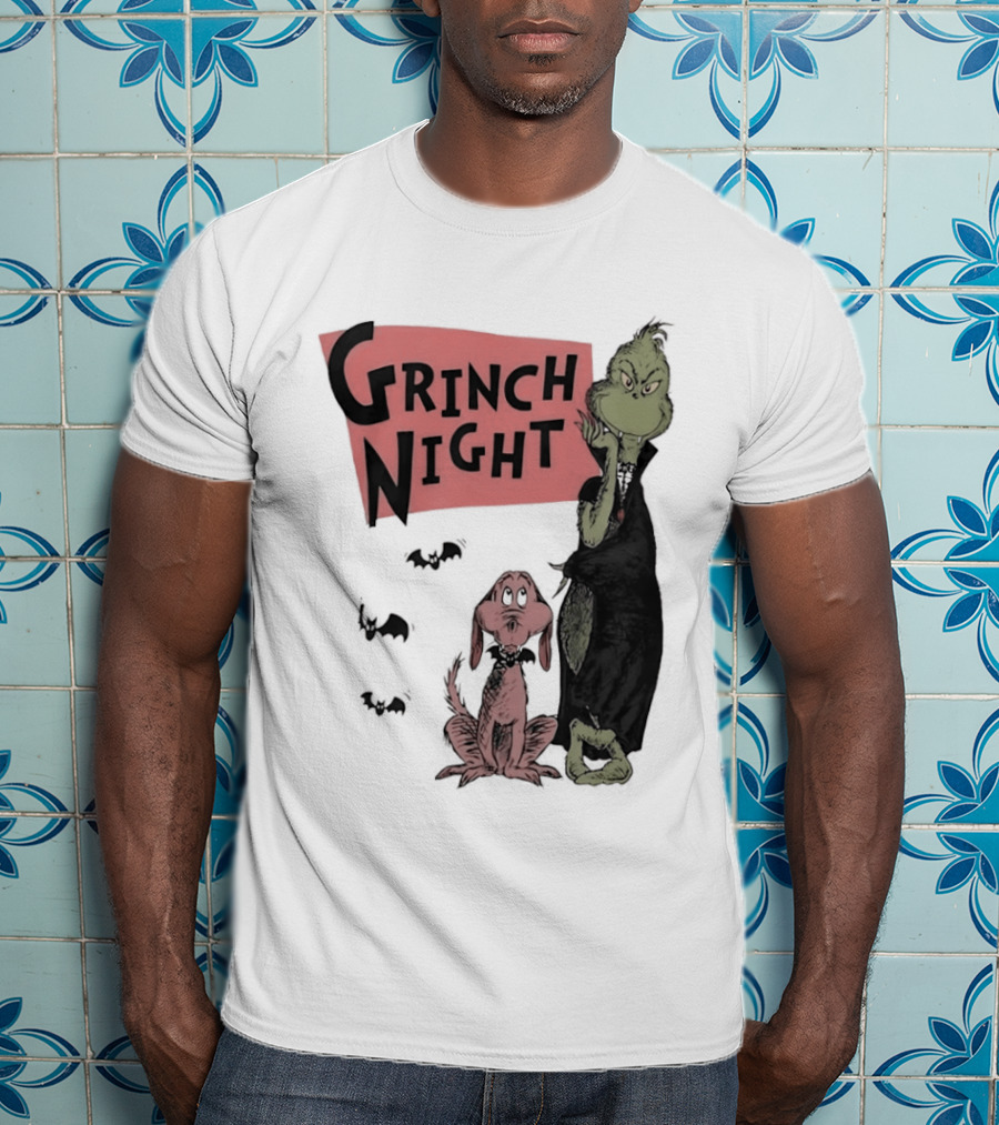 Grinch And Max Halloween Night Spooky Scene T-Shirt
