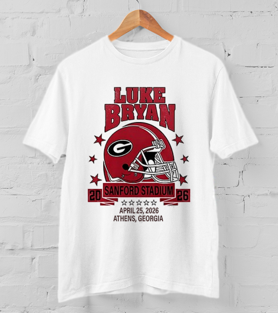 Luke Bryan Sanford Stadium April 26 2026 Athens Georgia Helmet T-Shirt