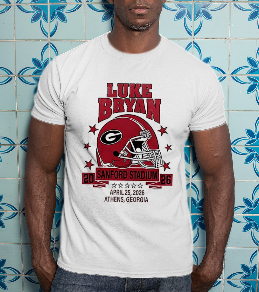 Luke Bryan Sanford Stadium April 26 2026 Athens Georgia Helmet T-Shirt
