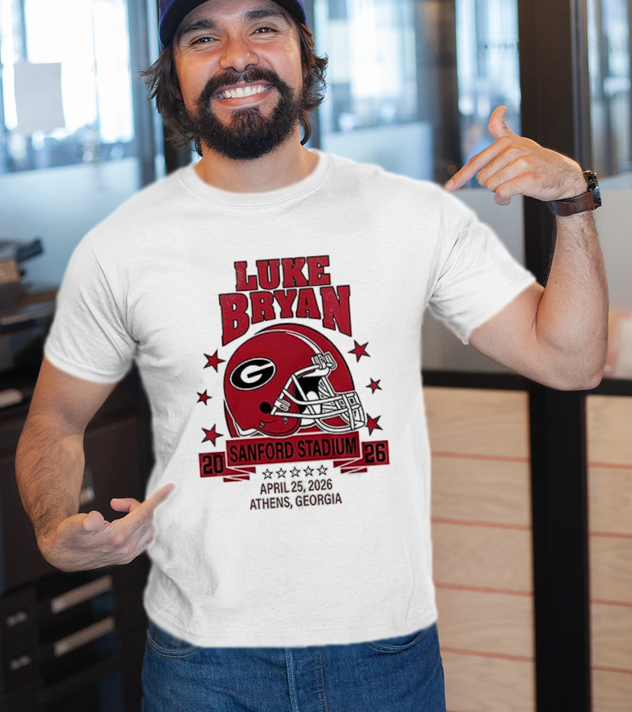 Luke Bryan Sanford Stadium April 26 2026 Athens Georgia Helmet T-Shirt
