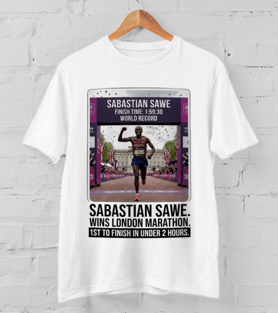 Sabastian Sawe Finish Time 1:59:30 World Record London Marathon T-Shirt