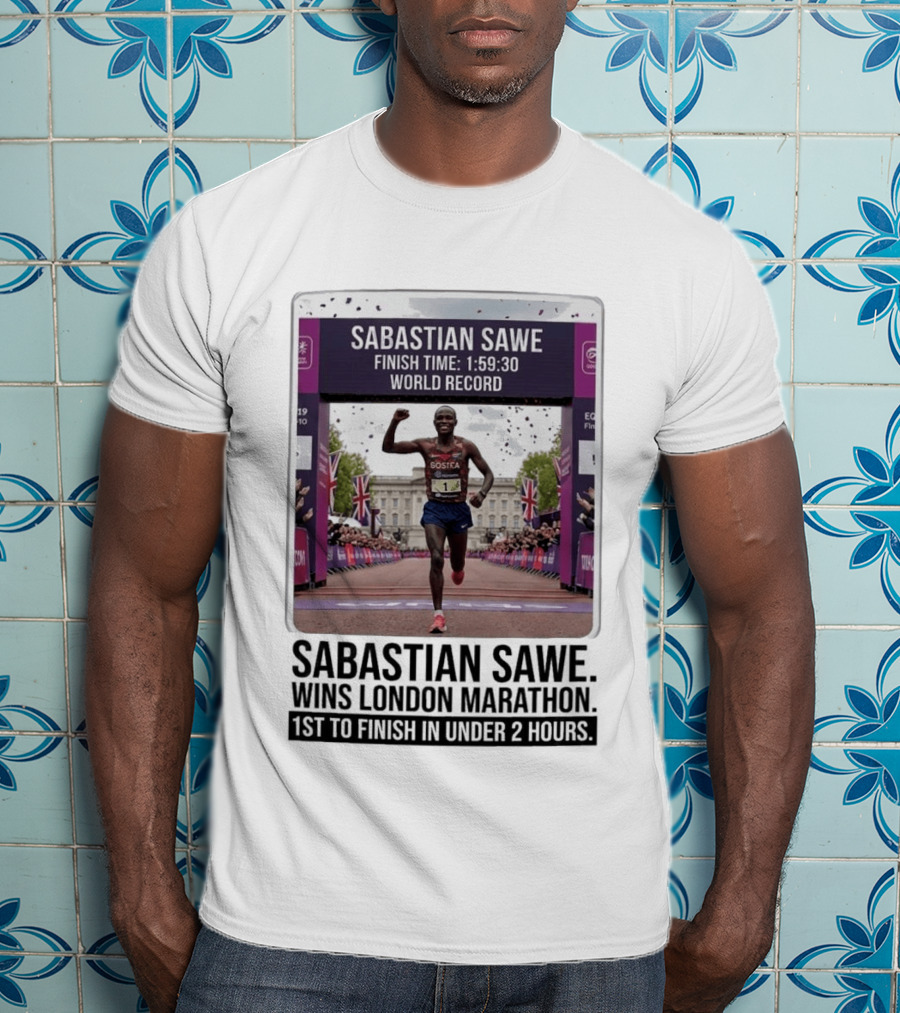 Sabastian Sawe Finish Time 1:59:30 World Record London Marathon T-Shirt