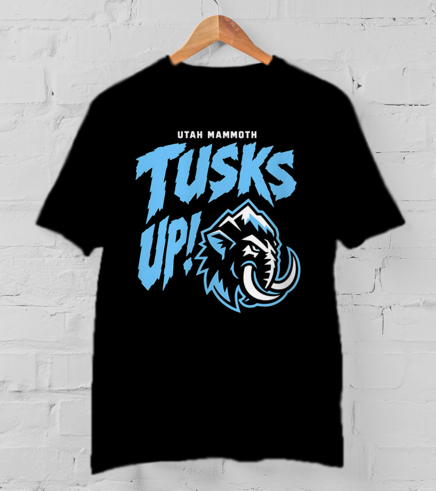 Utah Mammoth Tusks Up Fierce Mammoth Head T-Shirt