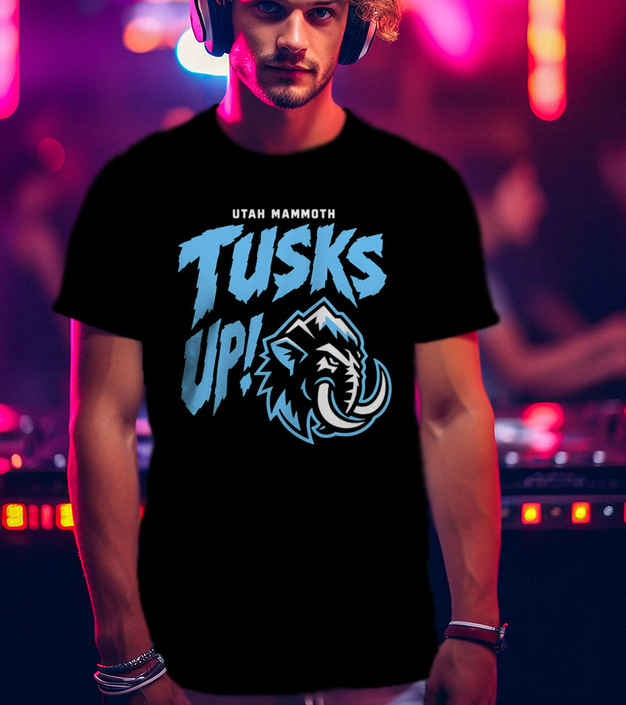 Utah Mammoth Tusks Up Fierce Mammoth Head T-Shirt