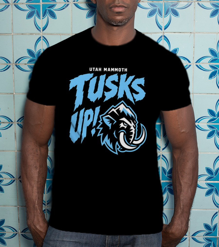 Utah Mammoth Tusks Up Fierce Mammoth Head T-Shirt