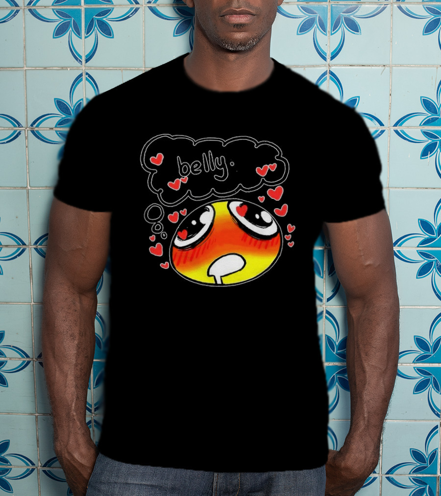 Belly Emoji Meme Cute Heart Love Doodle T-Shirt