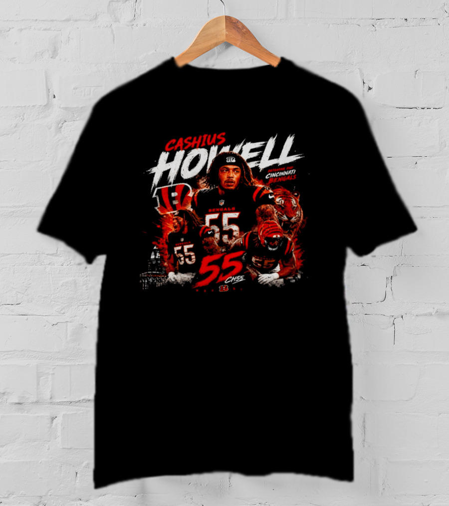 Cashius Howell Cincinnati Bengals 55 Tigers Football T-Shirt