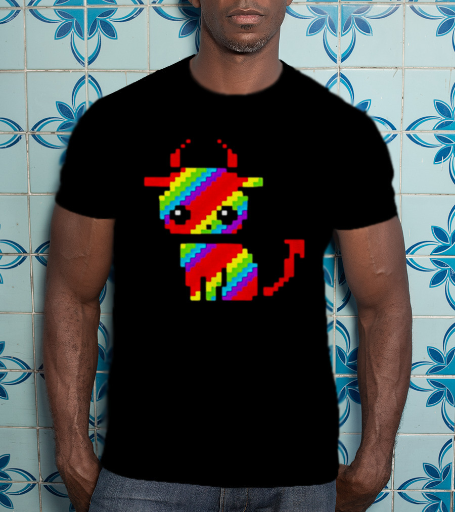 Nyan Cat Heavy Metal Devil Pixel Rainbow Devil Cat T-Shirt