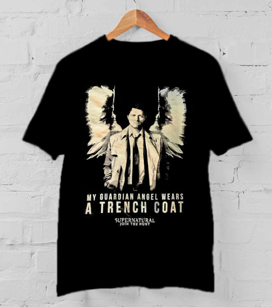 Castiel Guardian Angel Wears Trench Coat Supernatural Join The Hunt T-Shirt