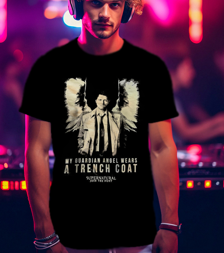 Castiel Guardian Angel Wears Trench Coat Supernatural Join The Hunt T-Shirt