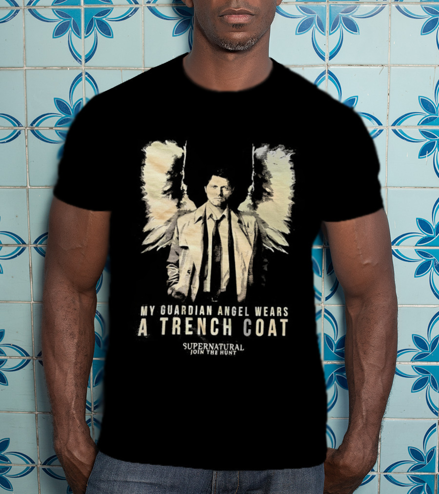 Castiel Guardian Angel Wears Trench Coat Supernatural Join The Hunt T-Shirt