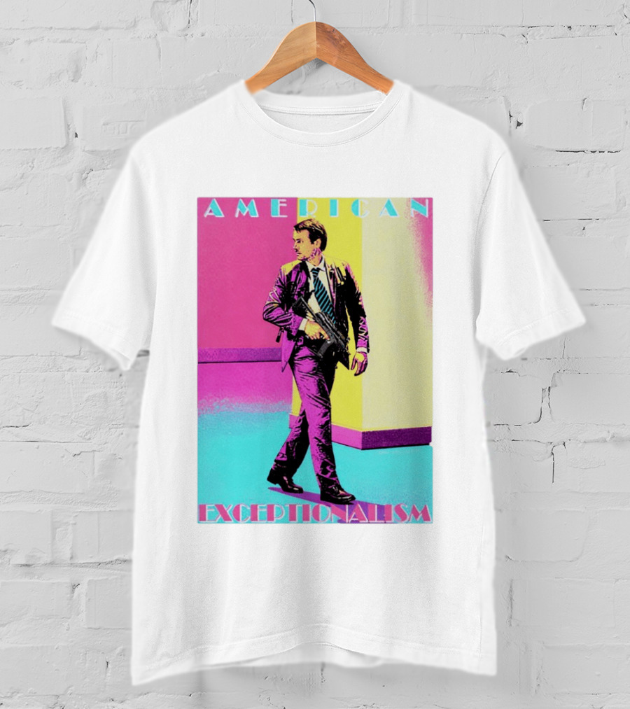 American Exceptionalism Retro Pop Art Style Man With Gun T-Shirt