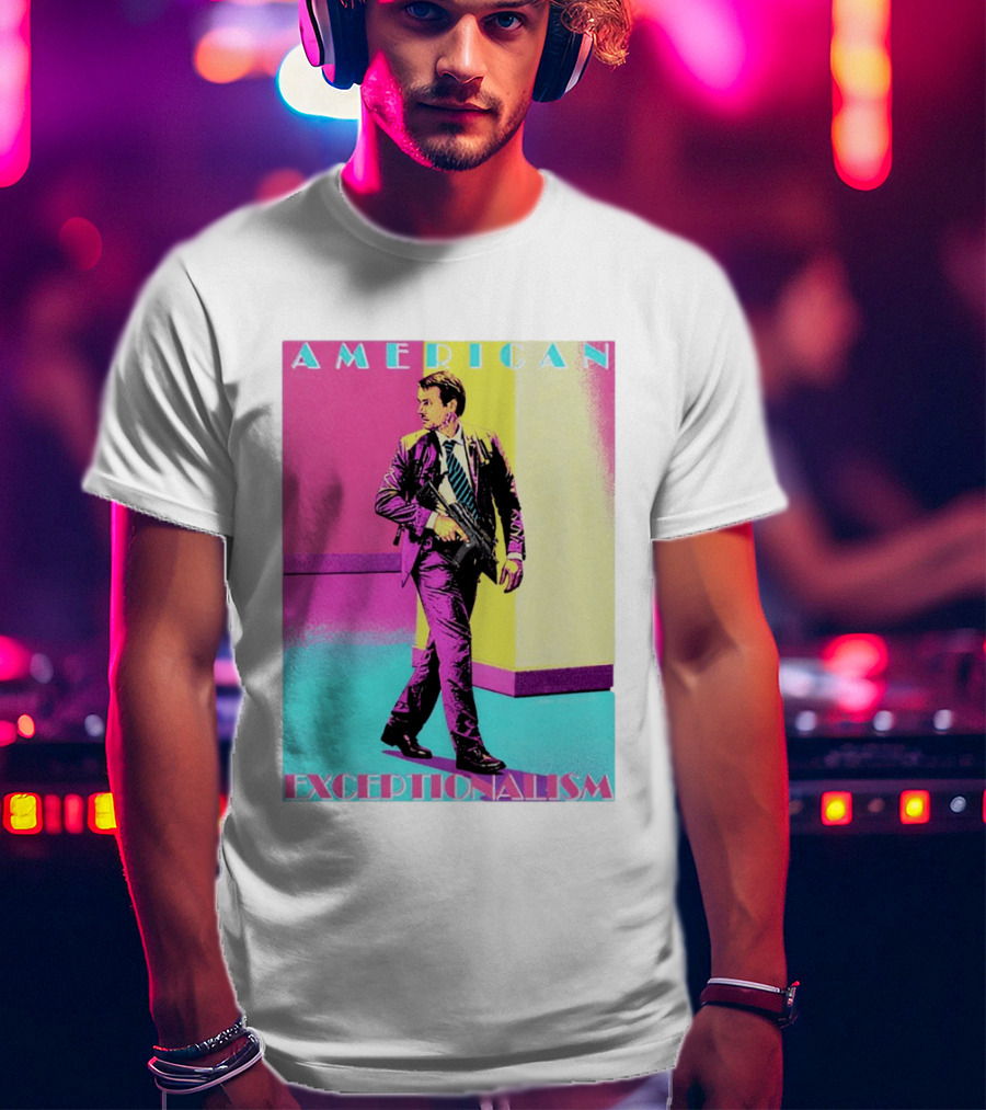 American Exceptionalism Retro Pop Art Style Man With Gun T-Shirt
