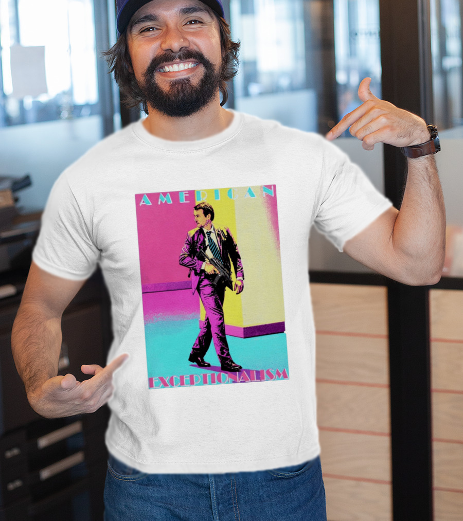 American Exceptionalism Retro Pop Art Style Man With Gun T-Shirt