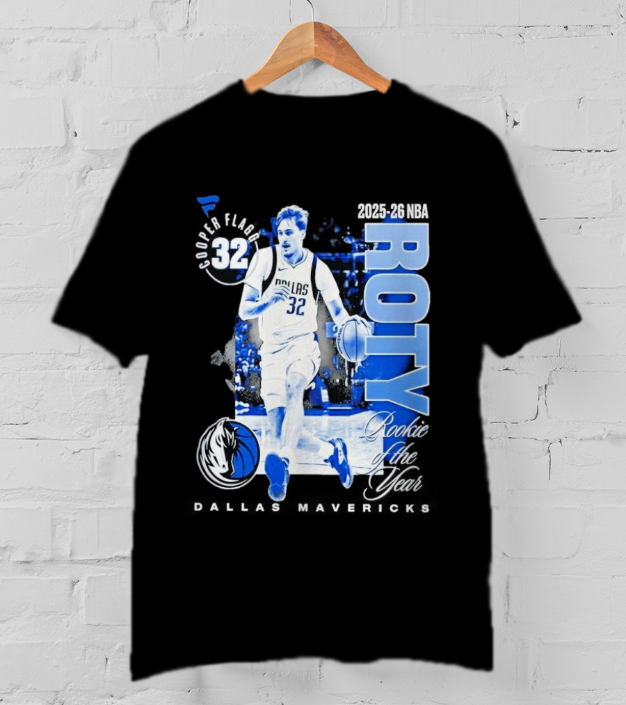 Cooper Flagg Dallas Mavericks 2025 26 NBA ROTY Rookie Of The Year 32 T-Shirt