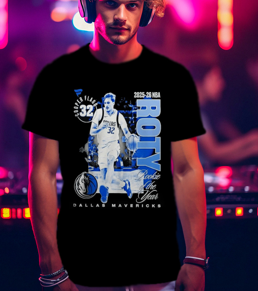 Cooper Flagg Dallas Mavericks 2025 26 NBA ROTY Rookie Of The Year 32 T-Shirt