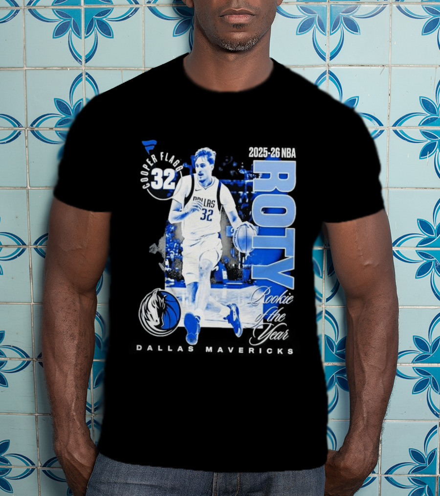 Cooper Flagg Dallas Mavericks 2025 26 NBA ROTY Rookie Of The Year 32 T-Shirt