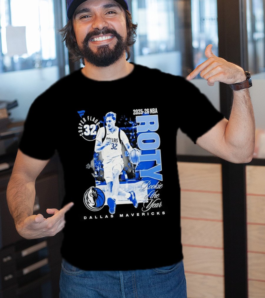 Cooper Flagg Dallas Mavericks 2025 26 NBA ROTY Rookie Of The Year 32 T-Shirt