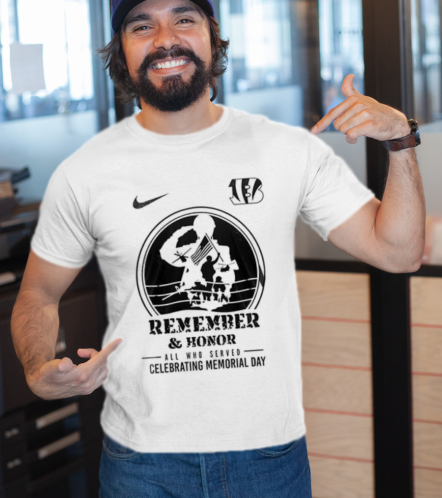 Nike Cincinnati Bengals Remember And Honor All Gave Some Celebrating Memorial Day T-Shirt