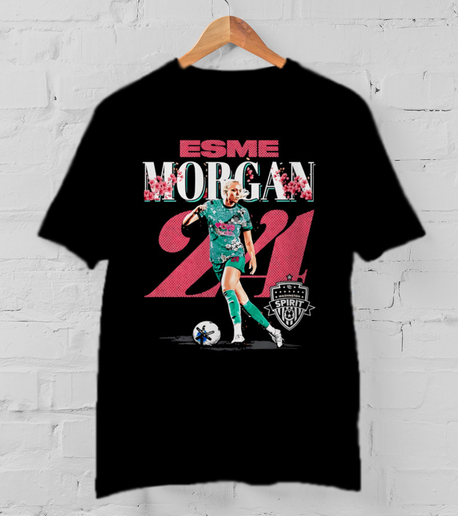 Esme Morgan 24 Washington Spirit Cherry Blossom Soccer Player T-Shirt