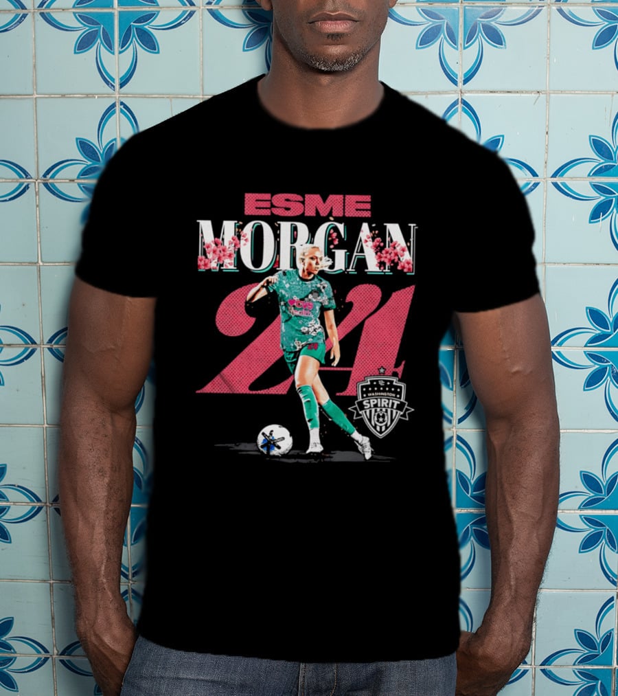 Esme Morgan 24 Washington Spirit Cherry Blossom Soccer Player T-Shirt