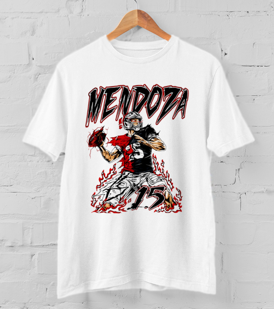 Fernando Mendoza Raiders 15 Hand Drawn Football Athlete T-Shirt