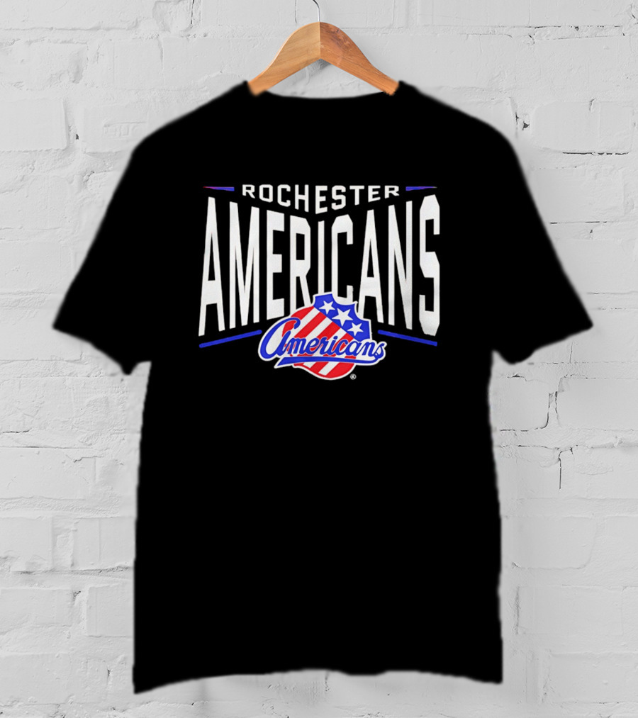 Rochester Americans Team Logo Stars Stripes NHL AHL T-Shirt
