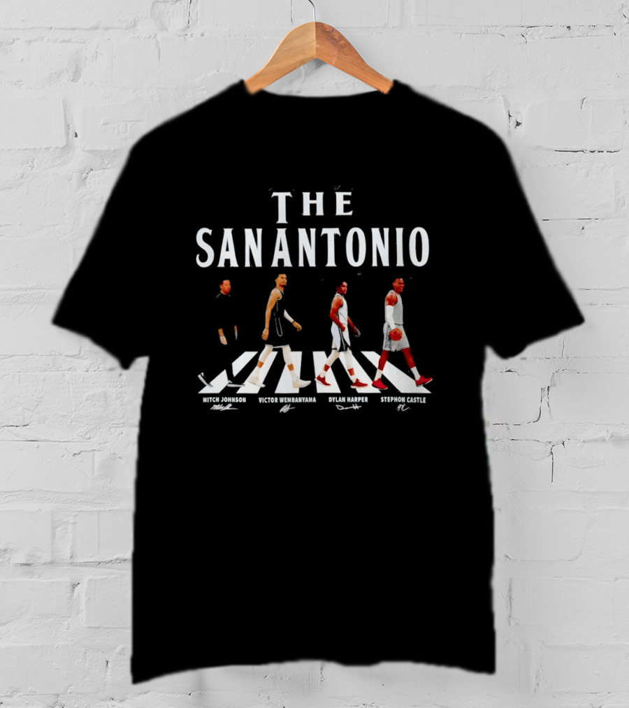 The San Antonio Mitch Johnson Victor Wembanyama Dylan Harper Stephon Castle Abbey Road T-Shirt