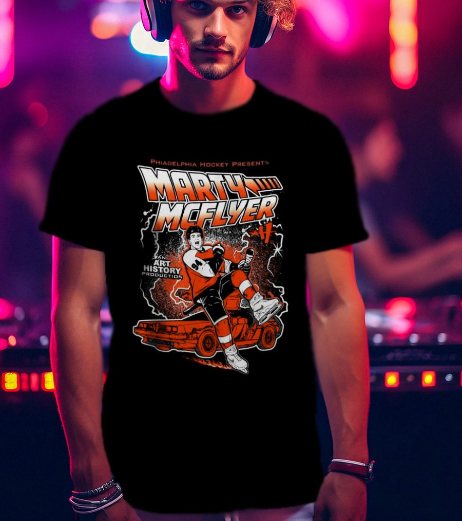 <strong>Philadelphia Flyers Marty McFlyer NHL Back To The Future Parody</strong> T-Shirt