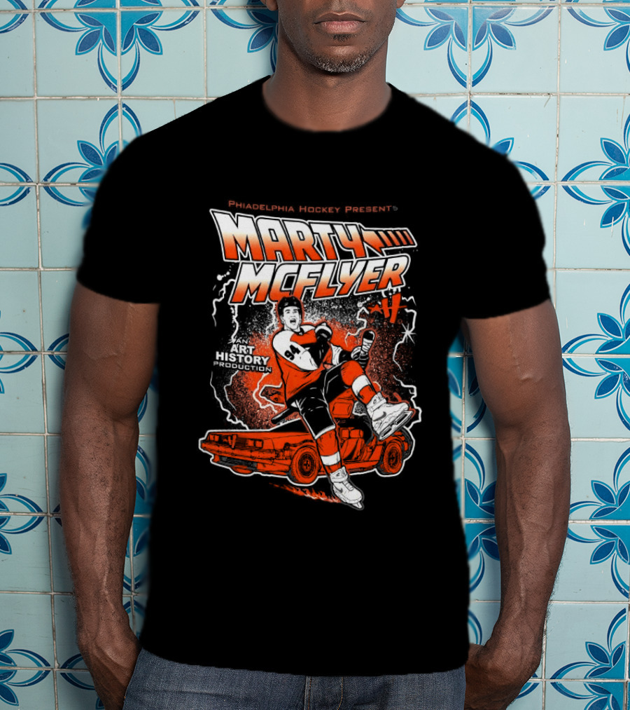 <strong>Philadelphia Flyers Marty McFlyer NHL Back To The Future Parody</strong> T-Shirt