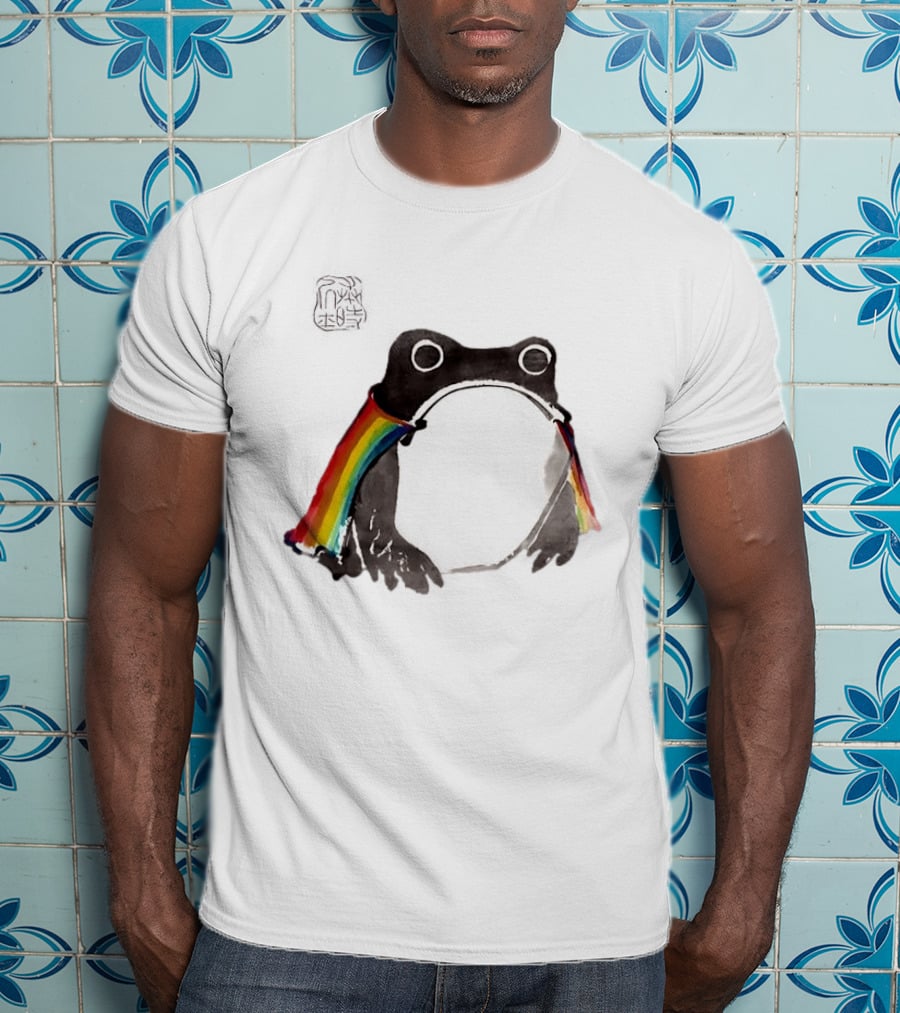 Pride Frog Rainbow Cloak Cheerful Vibe T-Shirt