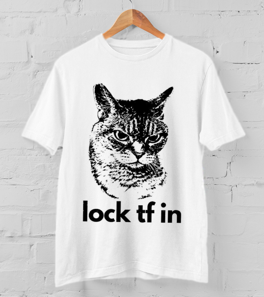 Serious Cat Lock Tf In Classical Japanese T-Shirt