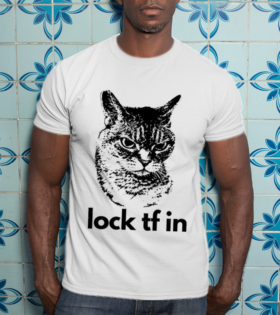 Serious Cat Lock Tf In Classical Japanese T-Shirt