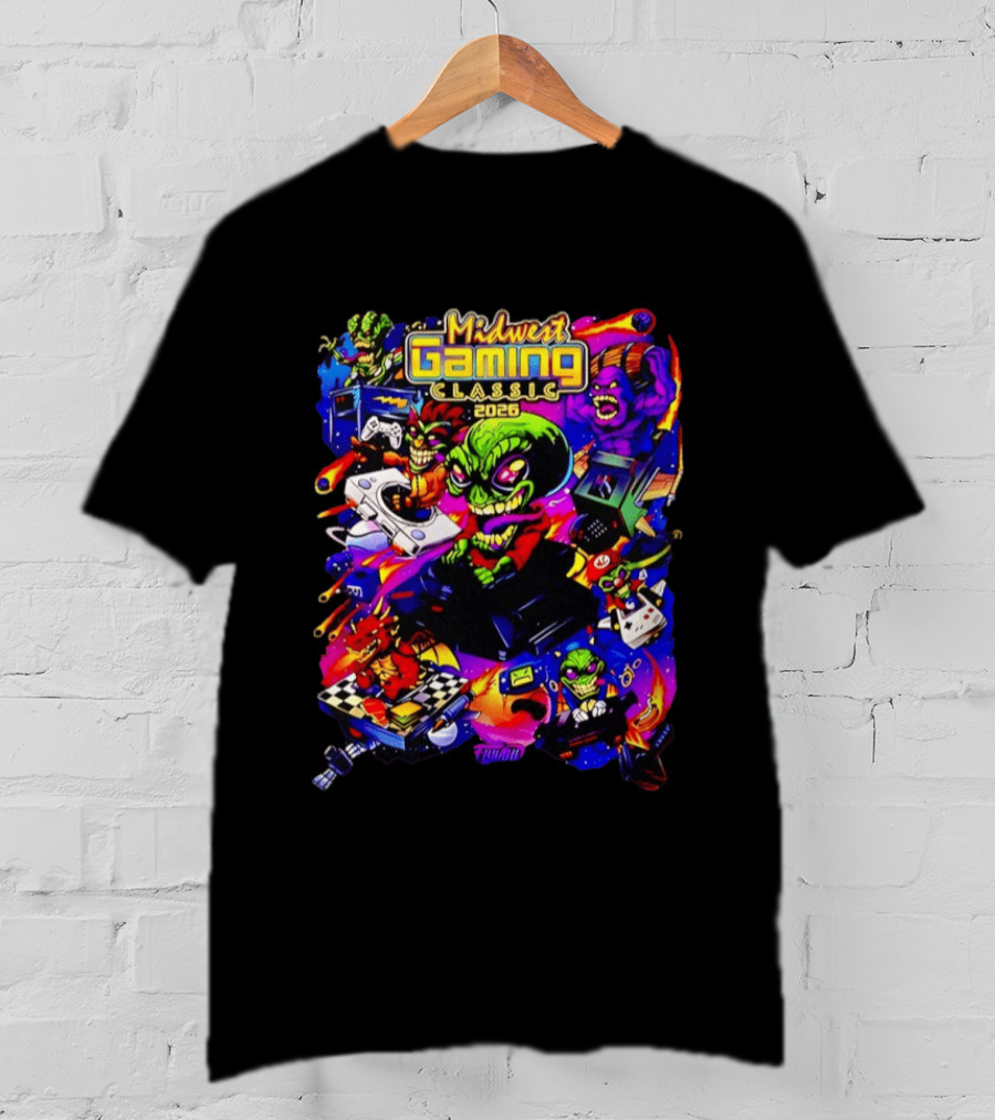 Midwest Gaming Classic 2026 Alien Retro Video Game Characters T-Shirt