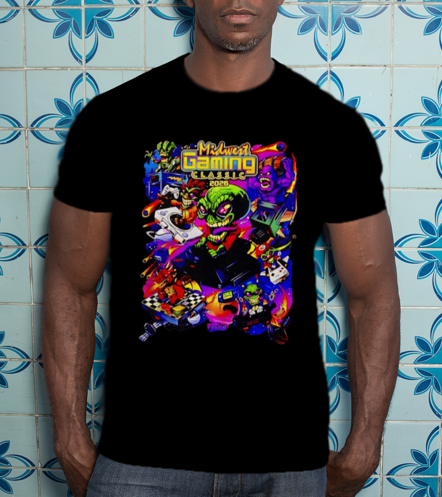Midwest Gaming Classic 2026 Alien Retro Video Game Characters T-Shirt