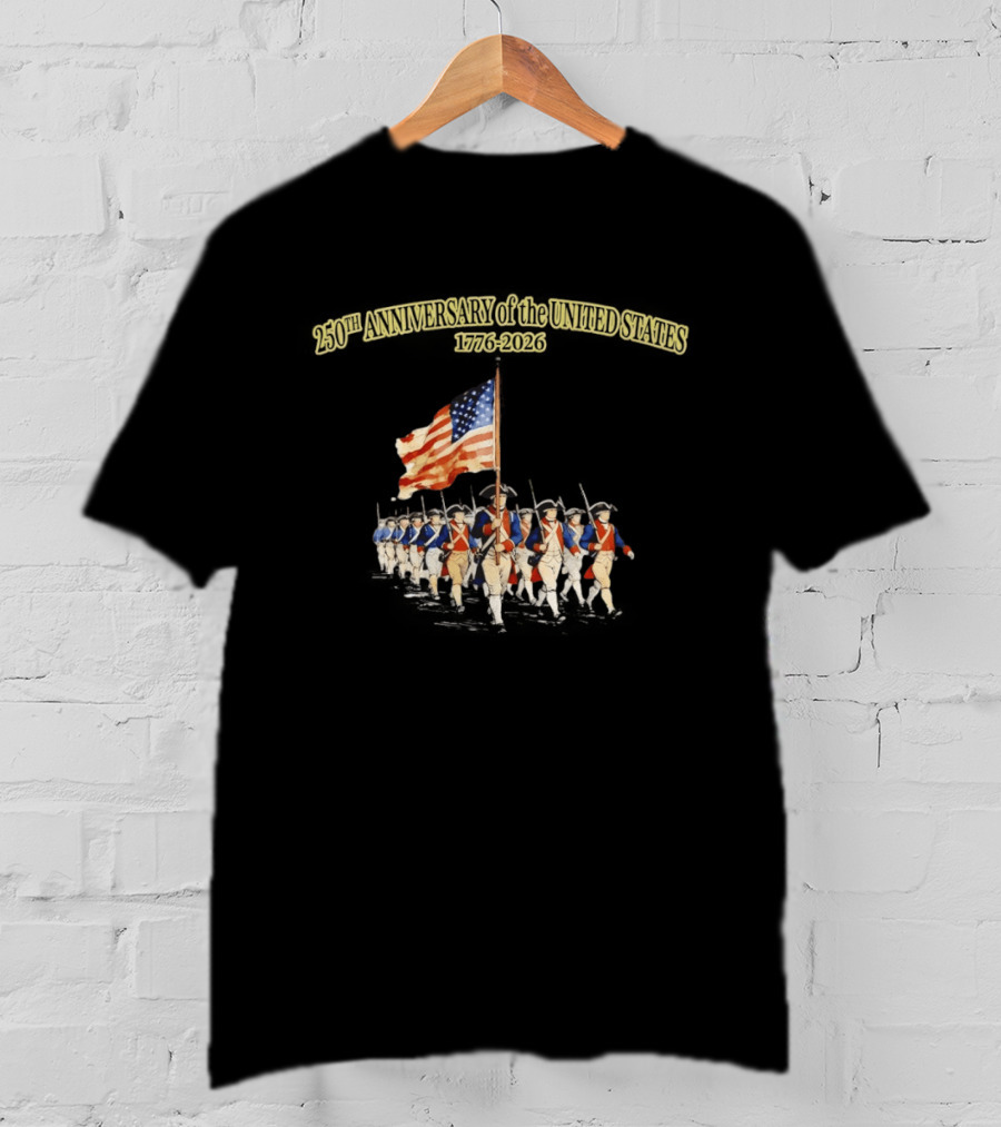 American Revolution 1776 2026 250th Anniversary United States Patriots With Flag T-Shirt