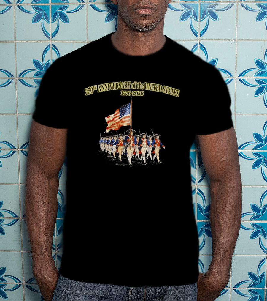 American Revolution 1776 2026 250th Anniversary United States Patriots With Flag T-Shirt