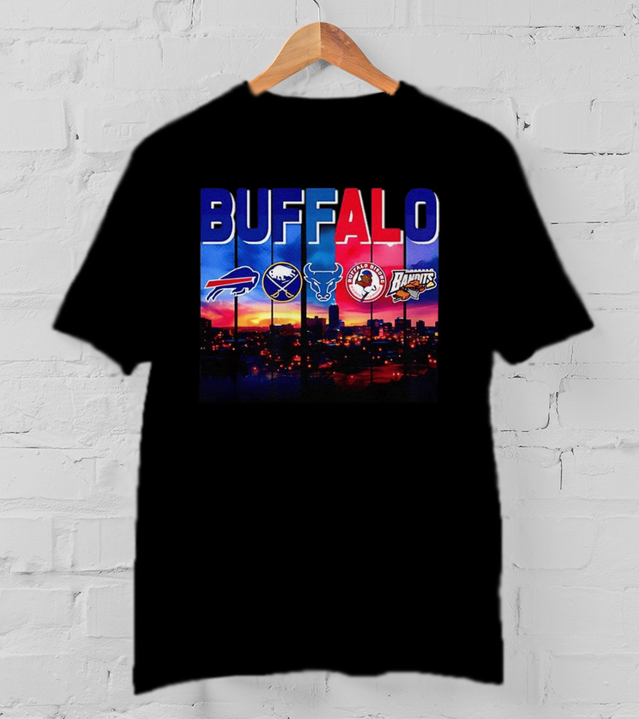Buffalo Bills Sabres Bandits Bridles City Skyline Sports Teams T-Shirt
