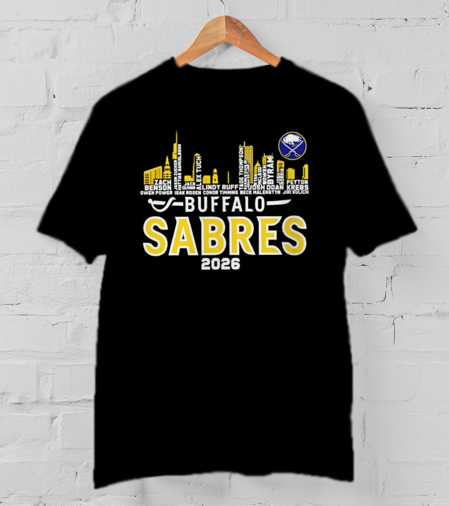 Buffalo Sabres 2026 Skyline NHL Players T-Shirt