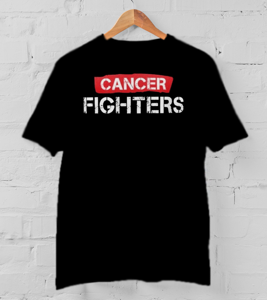 CANCER FIGHTERS Koszulka Bold Red White Block Letters T-Shirt