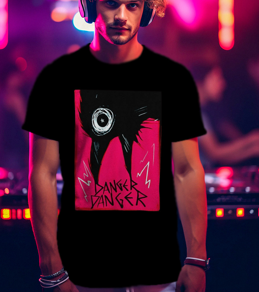 Danger Danger Eerie Eye Dark Pink Lightning T-Shirt