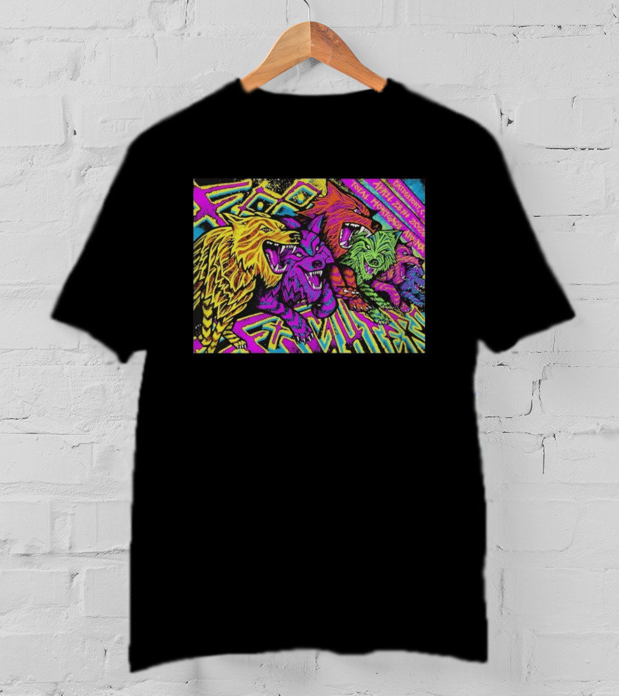 Foo Fighters Bridgeport April 28 2026 Total Nightmare Neon Wolves T-Shirt